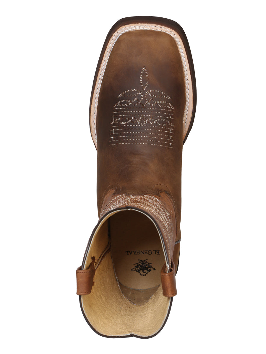 El General Men's Square Toe Cowboy Boot - Crazy Tan 43001