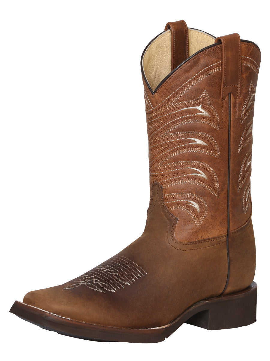 El General Men's Square Toe Cowboy Boot - Crazy Tan 43001