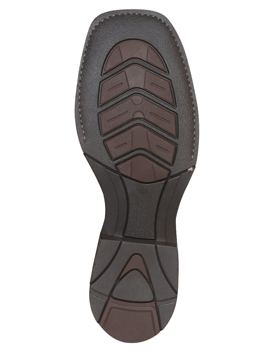 El General Men's Square Toe Cowboy Boot - Crazy Dark Brown 43004