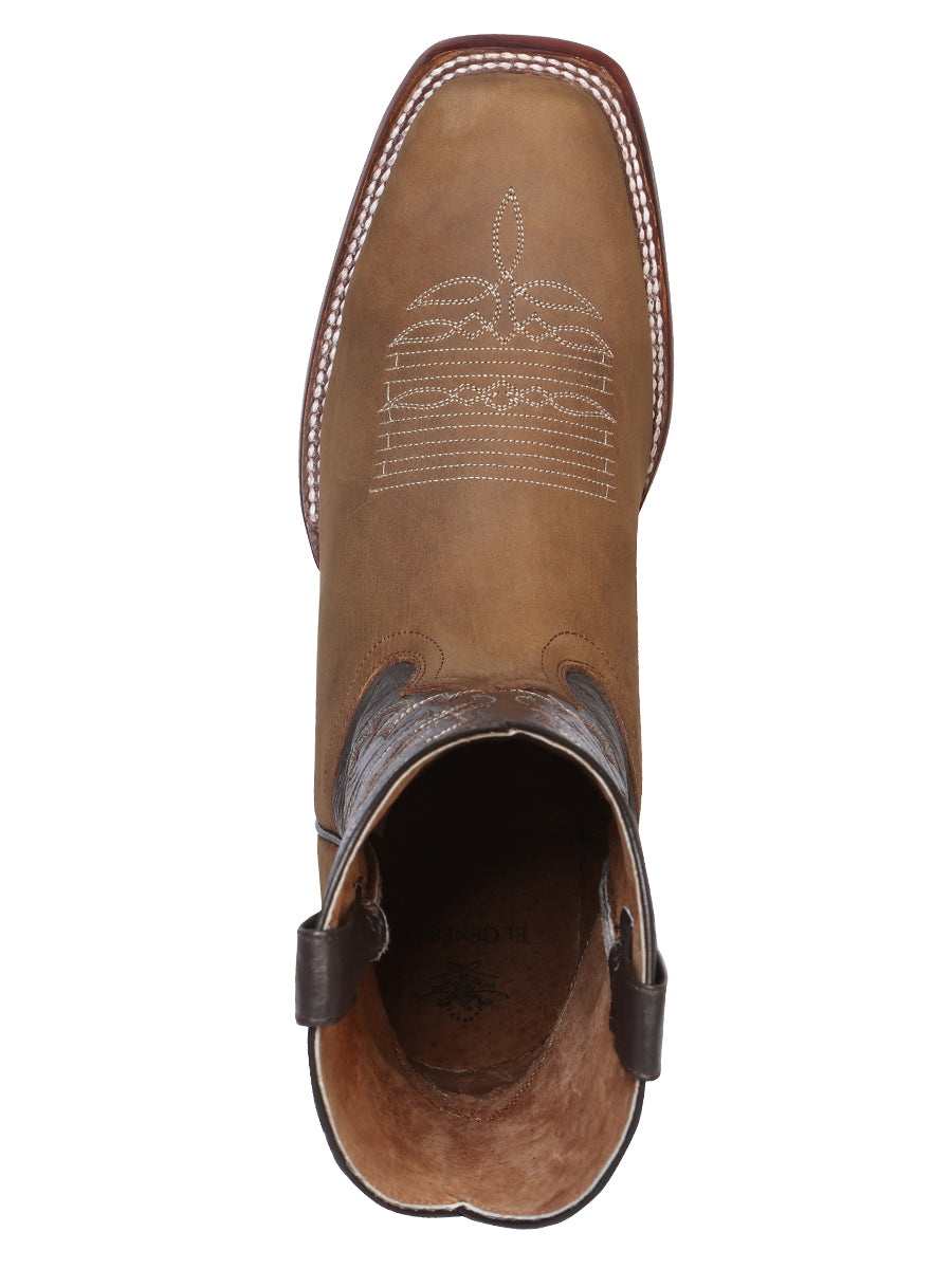El General Men's Square Toe Cowboy Boot - Crazy Tan 43007