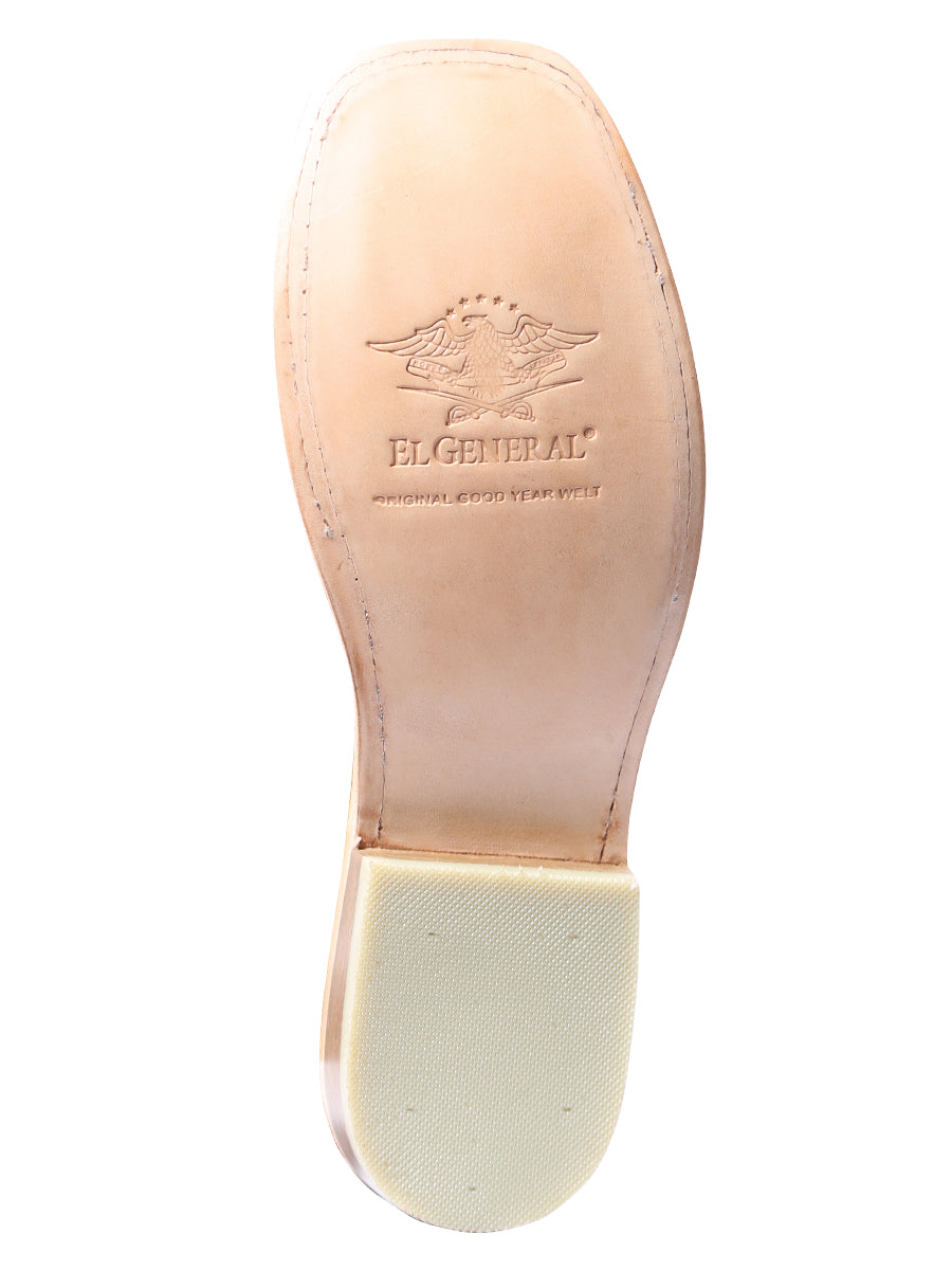 El General Men's Square Toe Cowboy Boot - Floter - Light Brown 43009