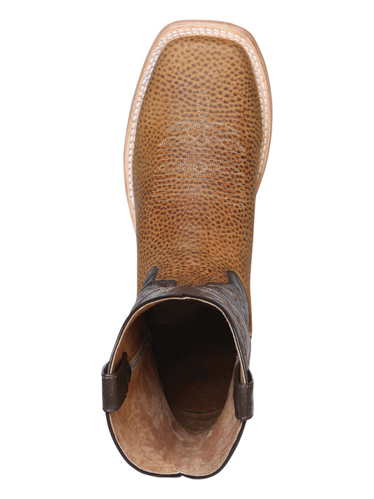 El General Men's Square Toe Cowboy Boot - Floter - Light Brown 43009