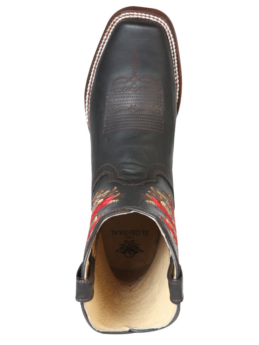 El General Women's Square Toe Cowboy Boot - Chocolate 43663