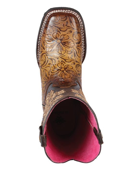 El General Women's Square Toe Cowboy Boot - Printed Orix Aumado 44634