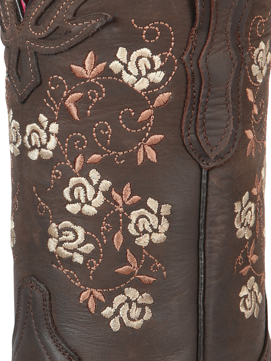 El General Women's Square Toe Cowboy Boot - Brown 44635