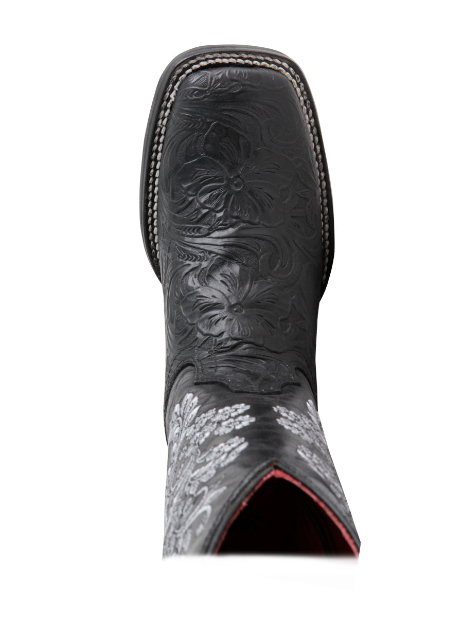 El General Women's Square Toe Cowboy Boot - Black 44636