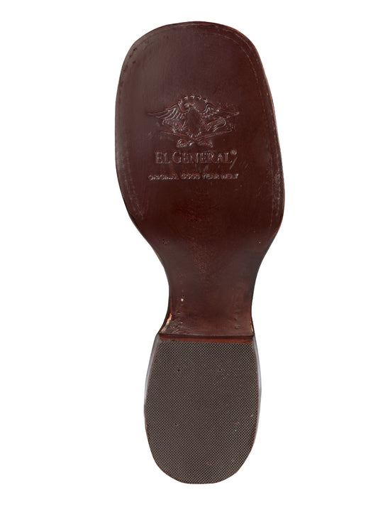 El General Men's Square Toe Cowboy Boot - Crazy - Brown 44656