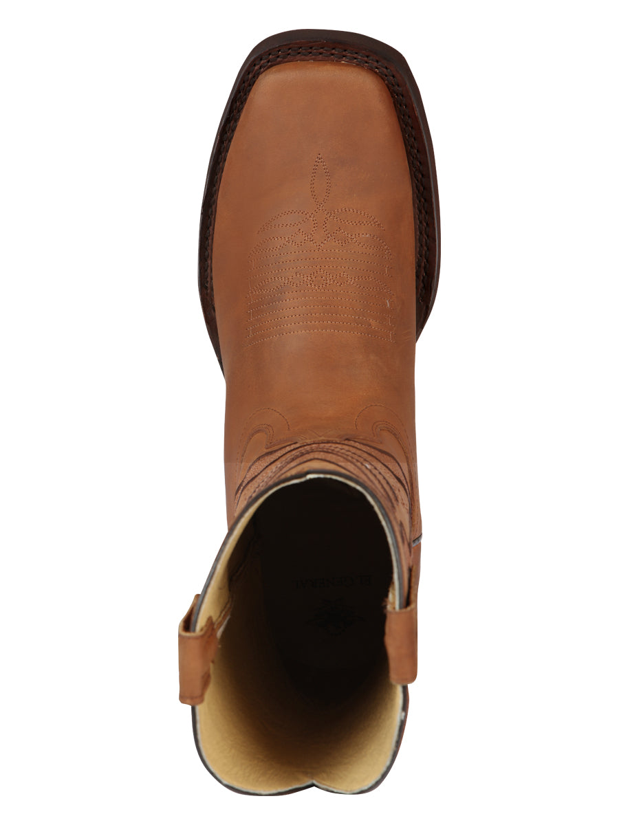 El General Men's Square Toe Cowboy Boot - Crazy Kansas - Honey 44657