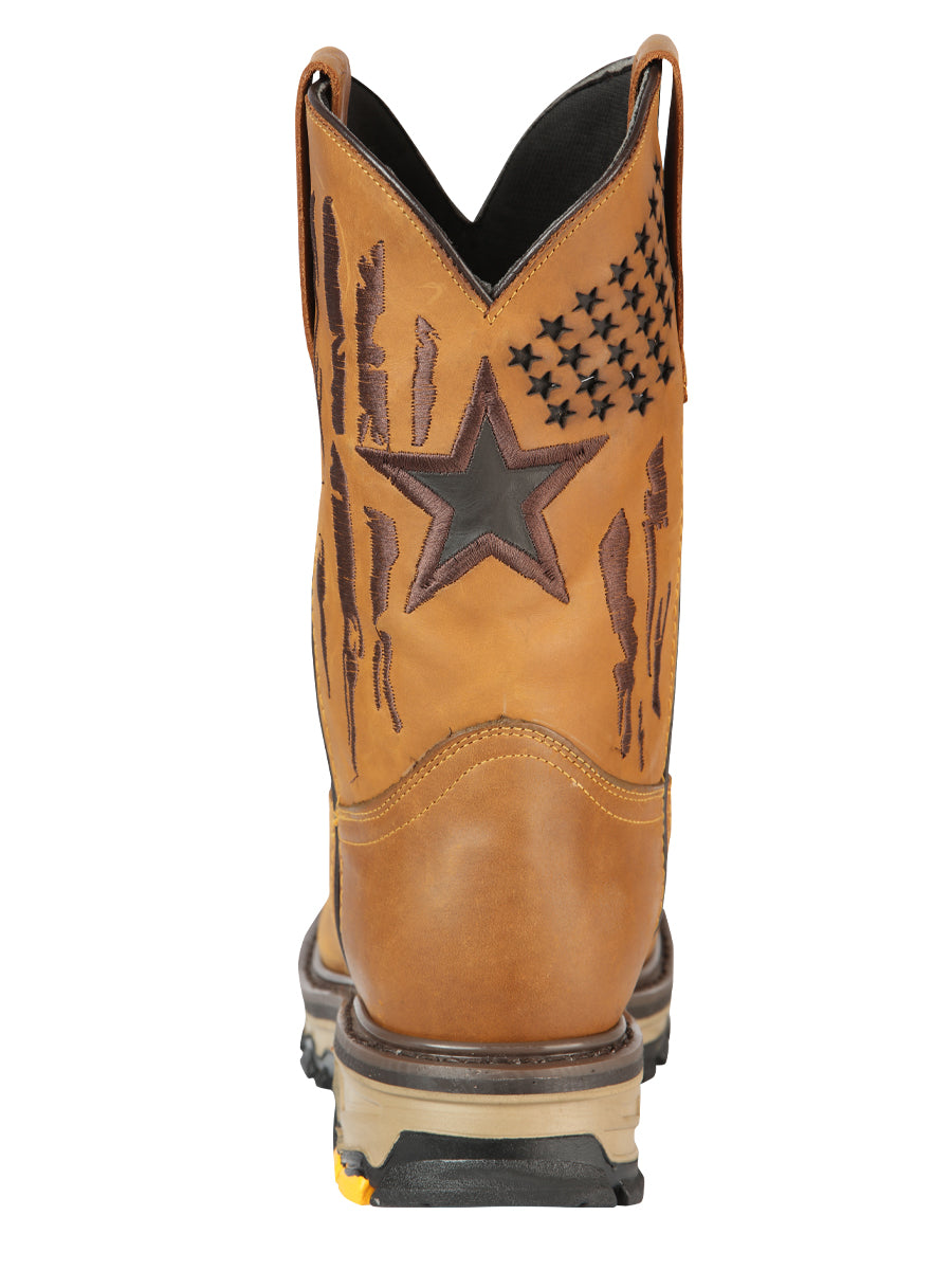 El General Men’s Square Toe Work Boot- Crazy Honey 44690