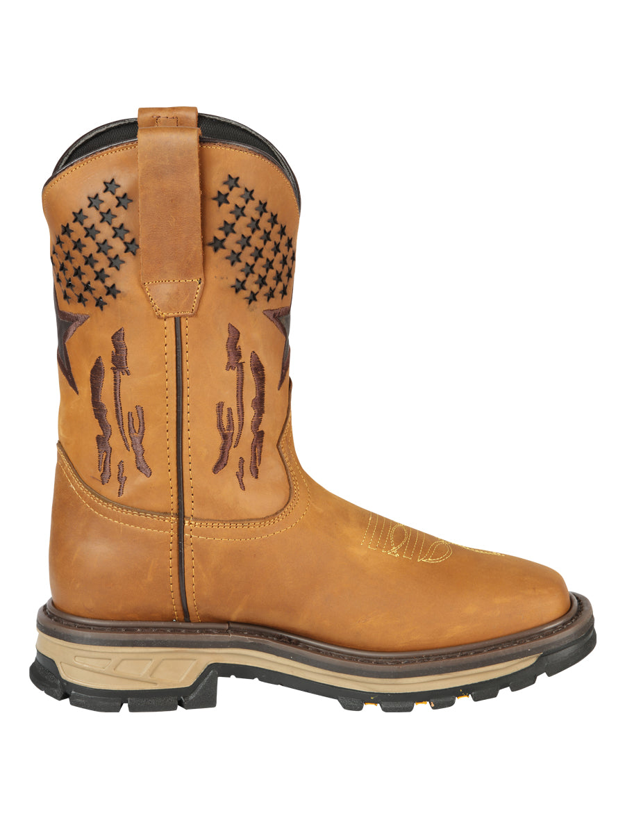 El General Men’s Square Toe Work Boot- Crazy Honey 44690