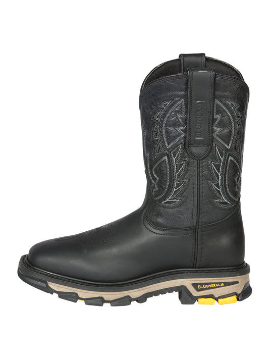 El General Men’s Square Toe Work Boot - Crazy Black 44694
