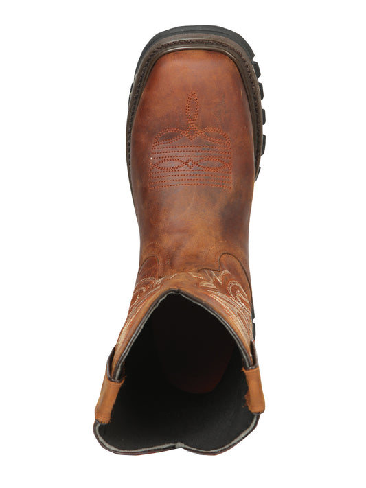 El General Men’s Square Toe Work Boot - Leather Whisky 44695
