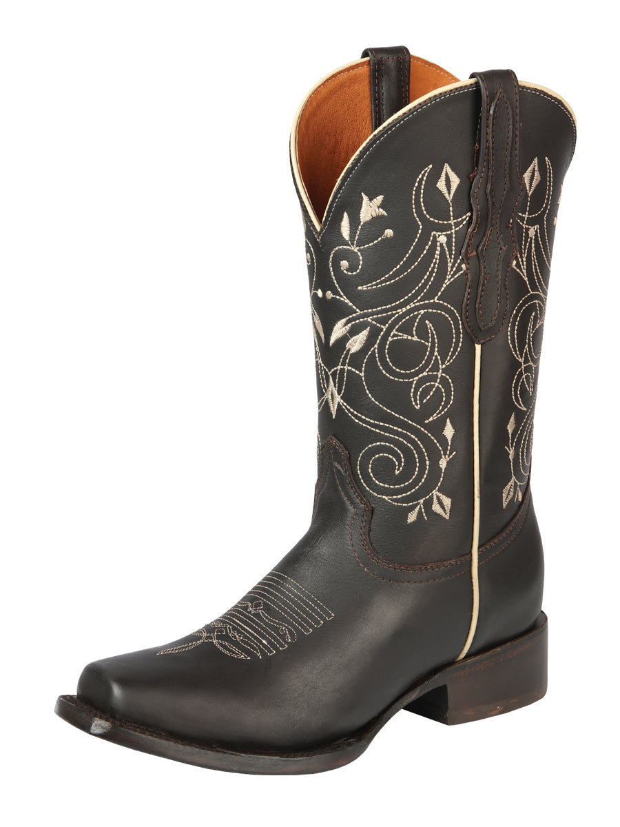 El General Women's Narrow Square Toe Cowboy Boot - Crazy Choco 44850
