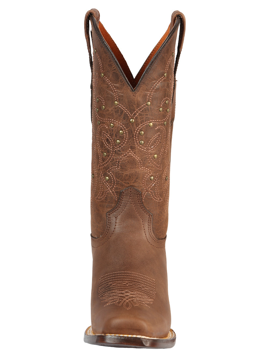 El General Women’s Square Toe Cowboy Boot - Alazan Brown 44853