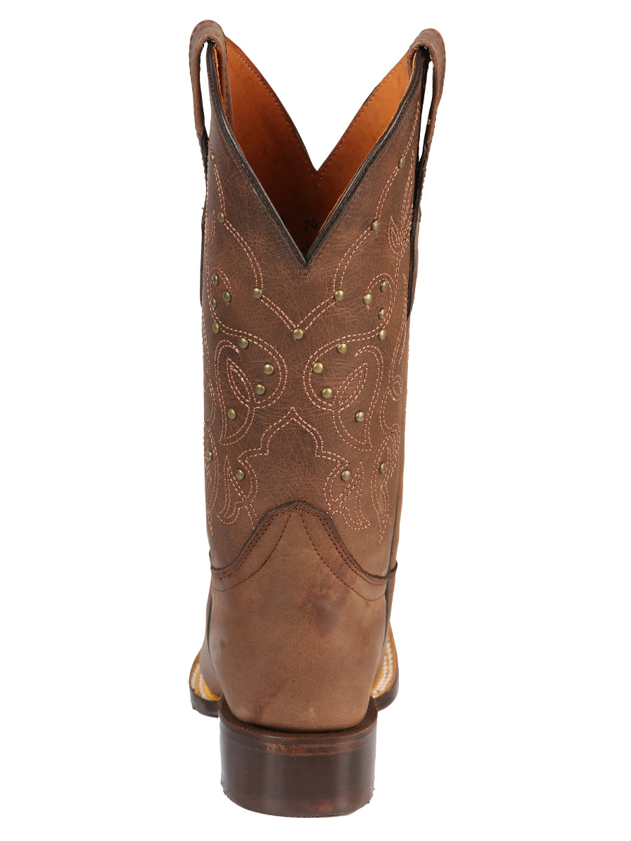 El General Women’s Square Toe Cowboy Boot - Alazan Brown 44853