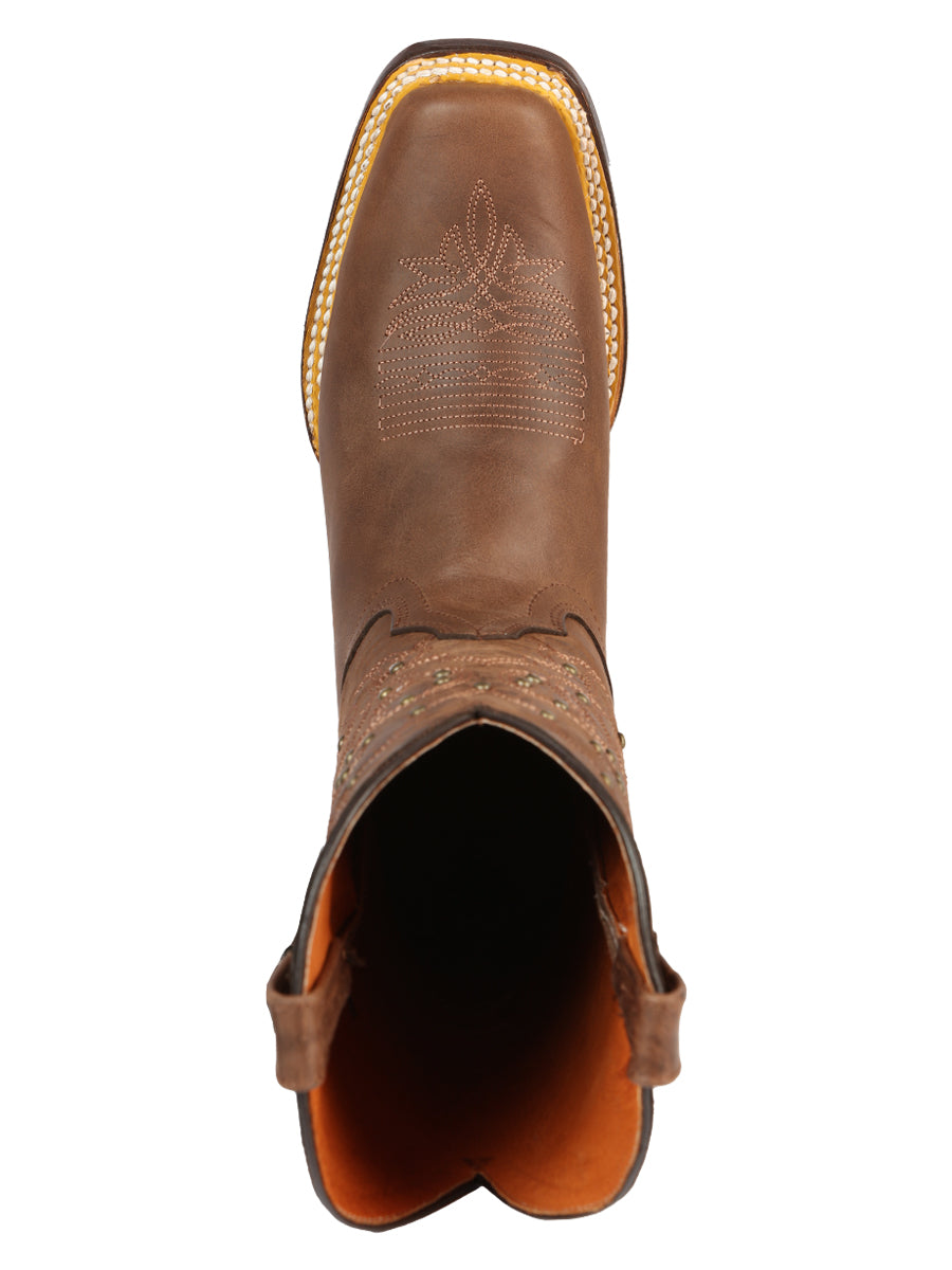 El General Women’s Square Toe Cowboy Boot - Alazan Brown 44853