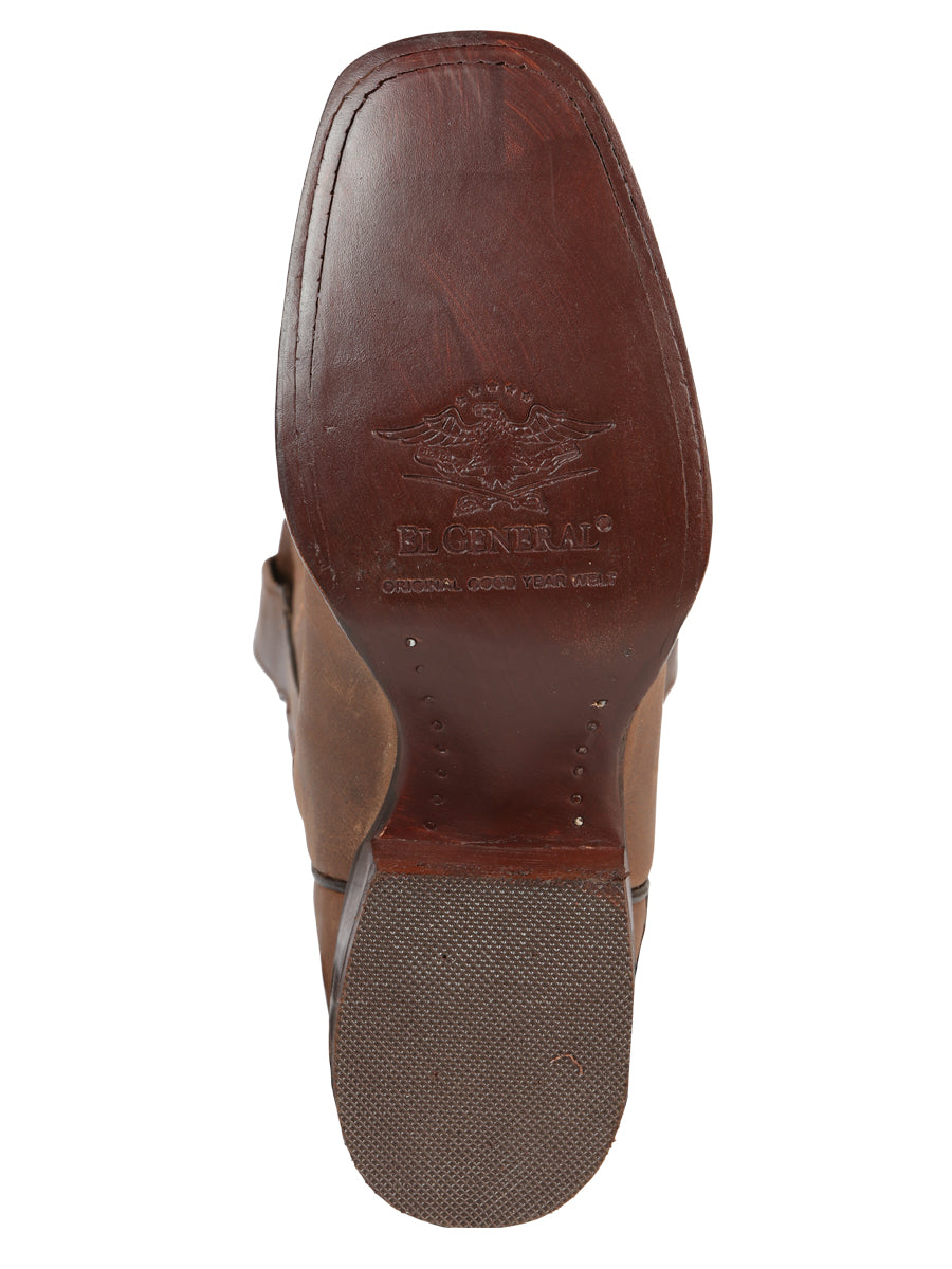 El General Women’s Narrow Square Toe Cowboy Boot - Alazan Brown 44854