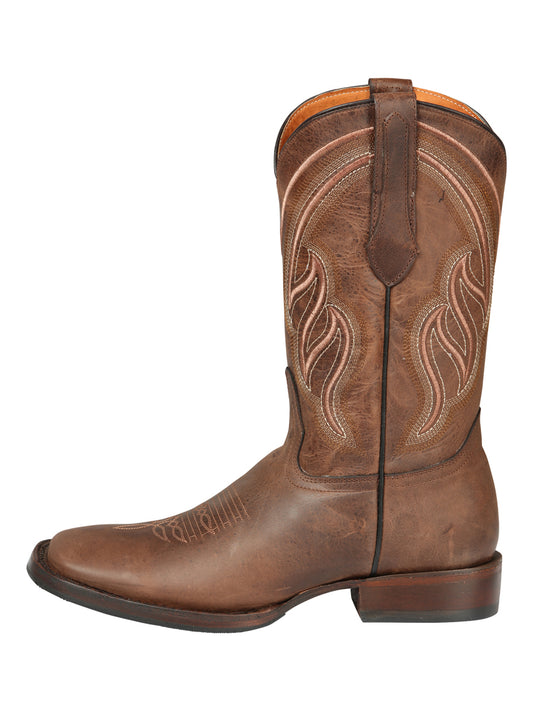 El General Men’s Wide Square Toe Cowboy Boots - Alazán Brown 44860