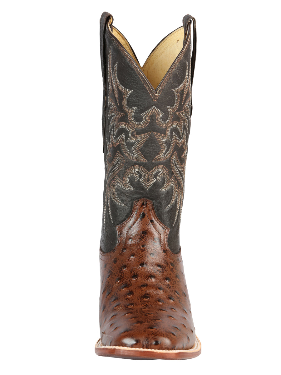 El Señor de los Cielos x El General Men’s Square Toe Cowboy Boot - Ostrich Print - Brown 44934