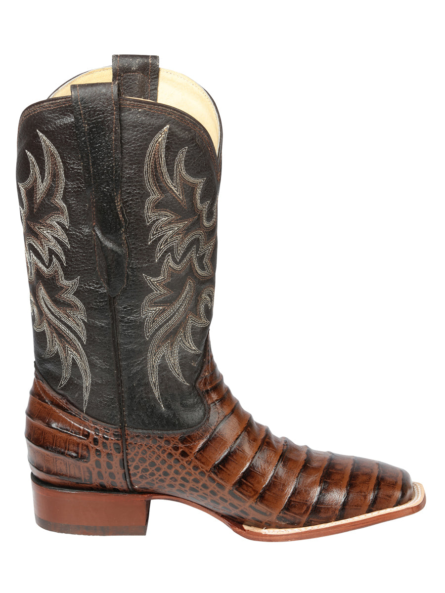 El Señor de los Cielos x El General Men’s Square Toe Boot - Caiman Belly Print - Brown 44937