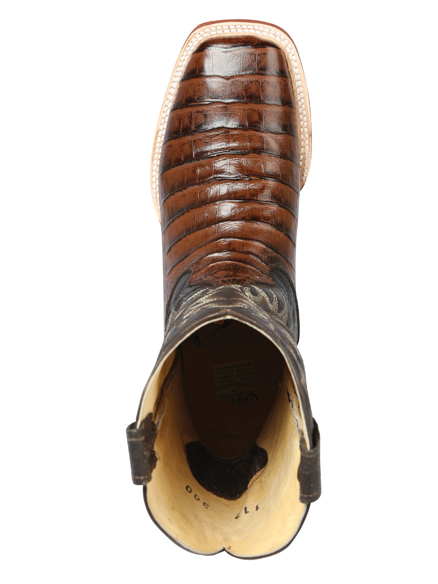 El Señor de los Cielos x El General Men’s Square Toe Boot - Caiman Belly Print - Brown 44937