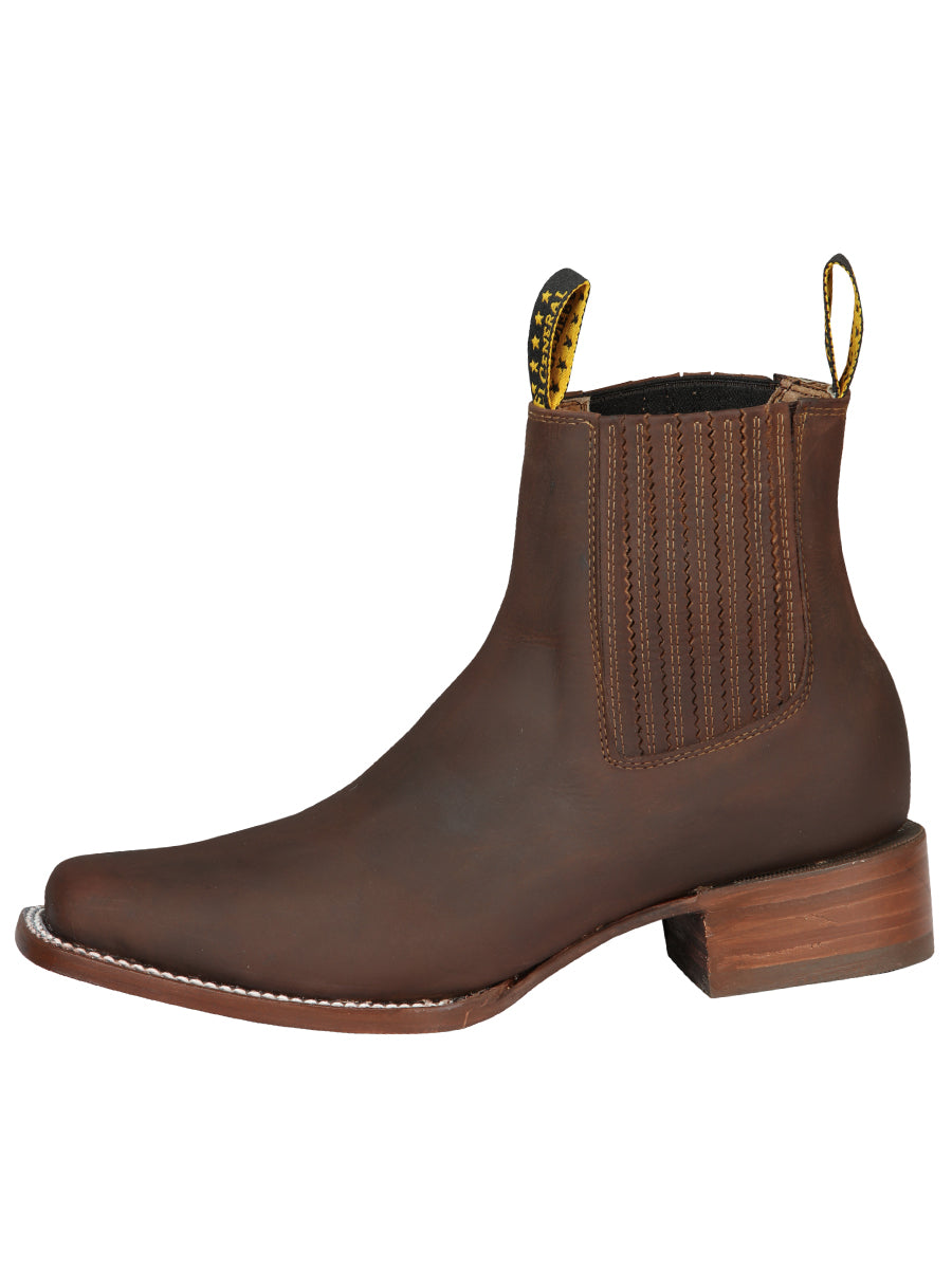 El General Men’s Narrow Square Toe Ankle Boot - Honey 45004