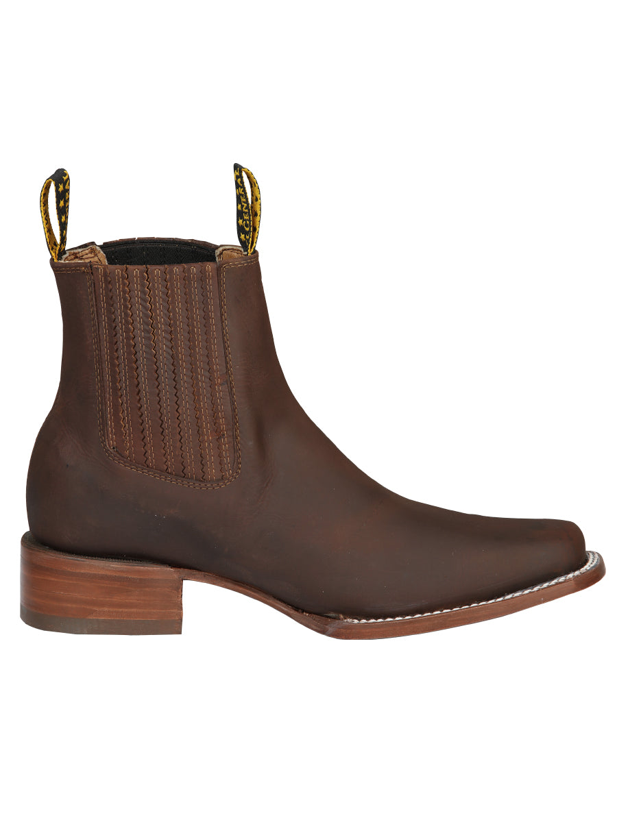 El General Men’s Narrow Square Toe Ankle Boot - Honey 45004