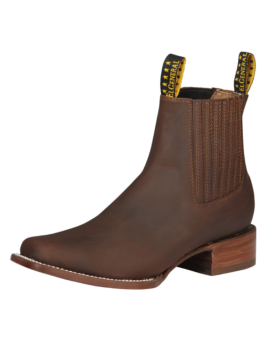 El General Men’s Narrow Square Toe Ankle Boot - Honey 45004