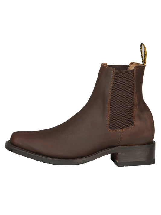 El General Men's Narrow Square Toe Ankle Boot - Honey 45005