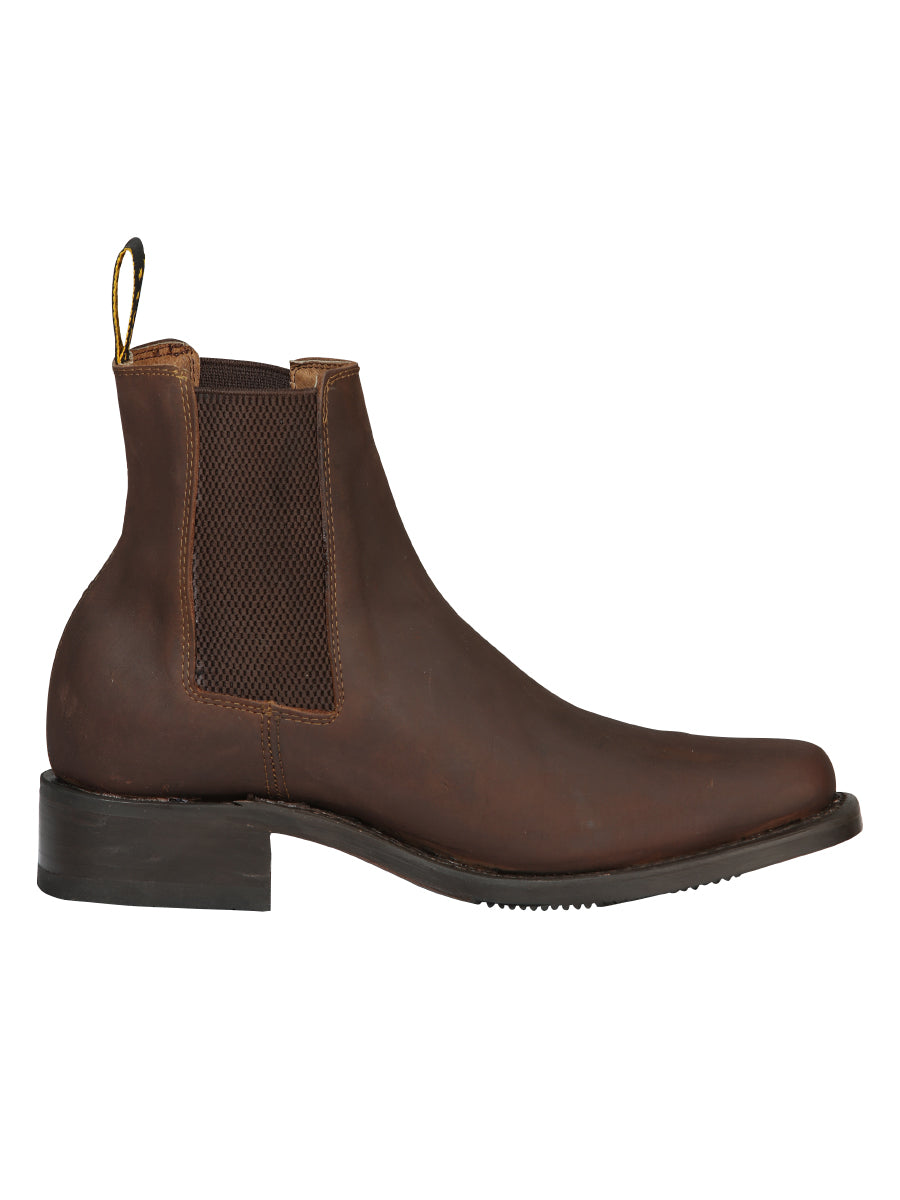 El General Men's Narrow Square Toe Ankle Boot - Honey 45005