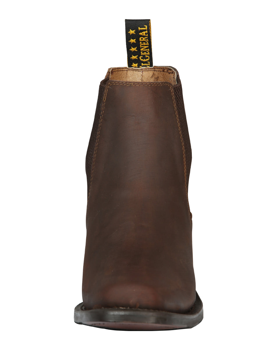 El General Men's Narrow Square Toe Ankle Boot - Honey 45005
