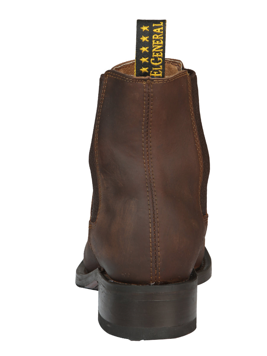 El General Men's Narrow Square Toe Ankle Boot - Honey 45005