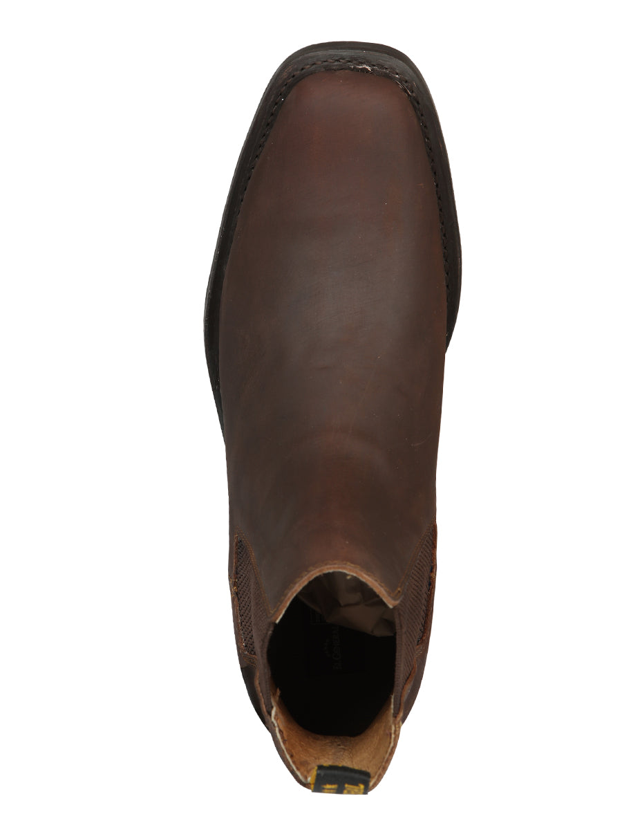 El General Men's Narrow Square Toe Ankle Boot - Honey 45005
