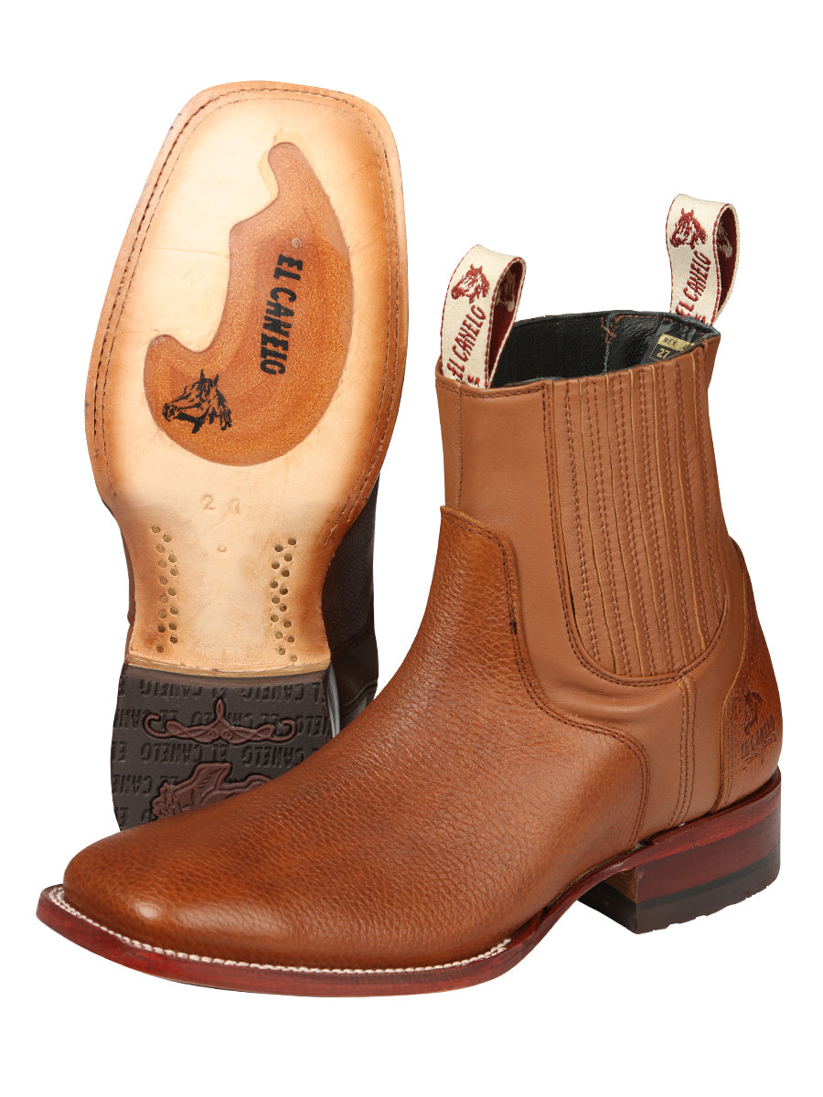 El Canelo Men’s Square Toe Ankle Boots - Caisson Tan 45209