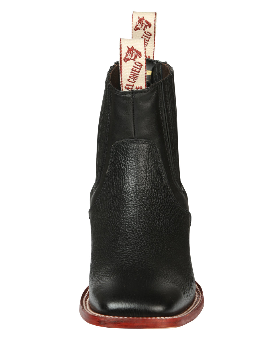 El Canelo Men’s Square Toe Ankle Boots - Caisson Black 45211