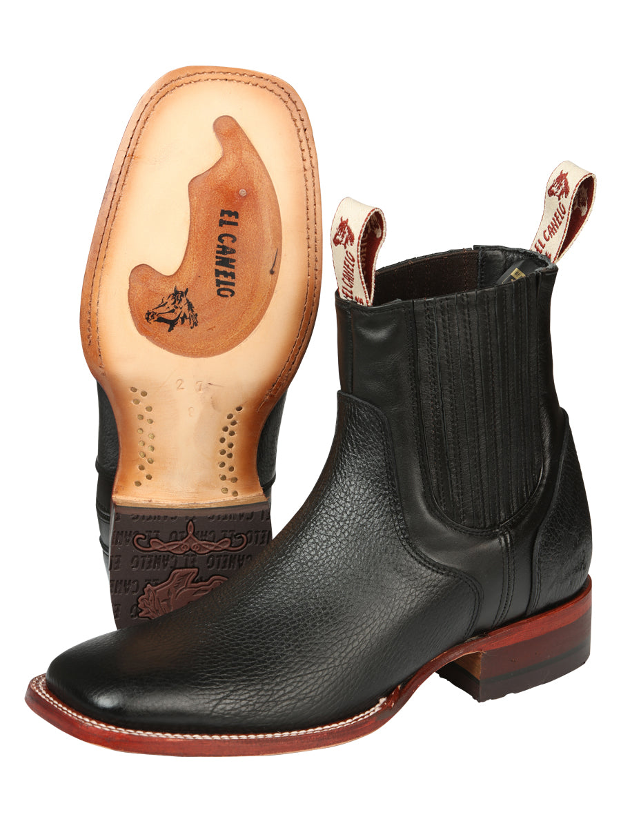 El Canelo Men’s Square Toe Ankle Boots - Caisson Black 45211