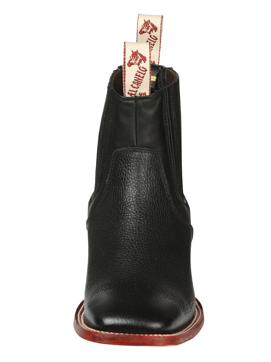 El Canelo Men’s Square Toe Ankle Boots - Caisson Black 45211