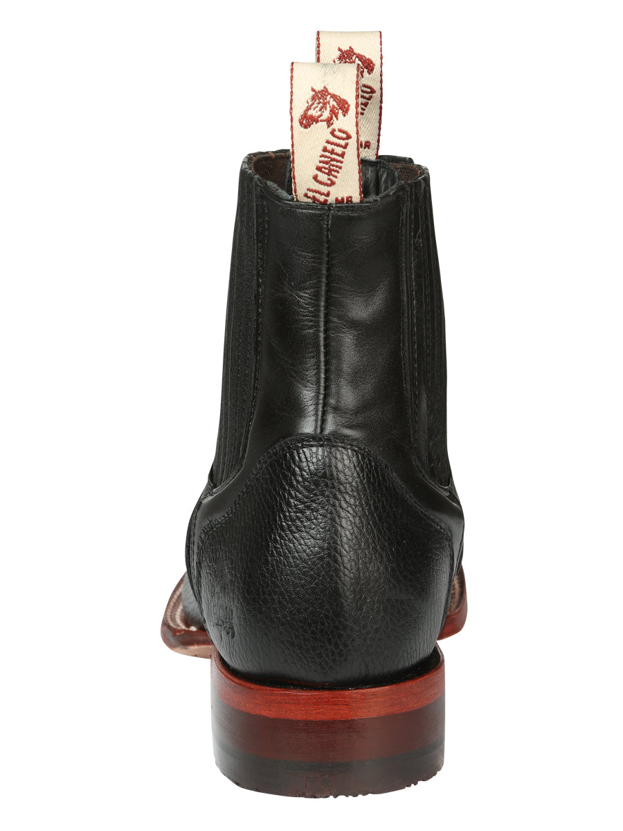 El Canelo Men’s Square Toe Ankle Boots - Caisson Black 45211