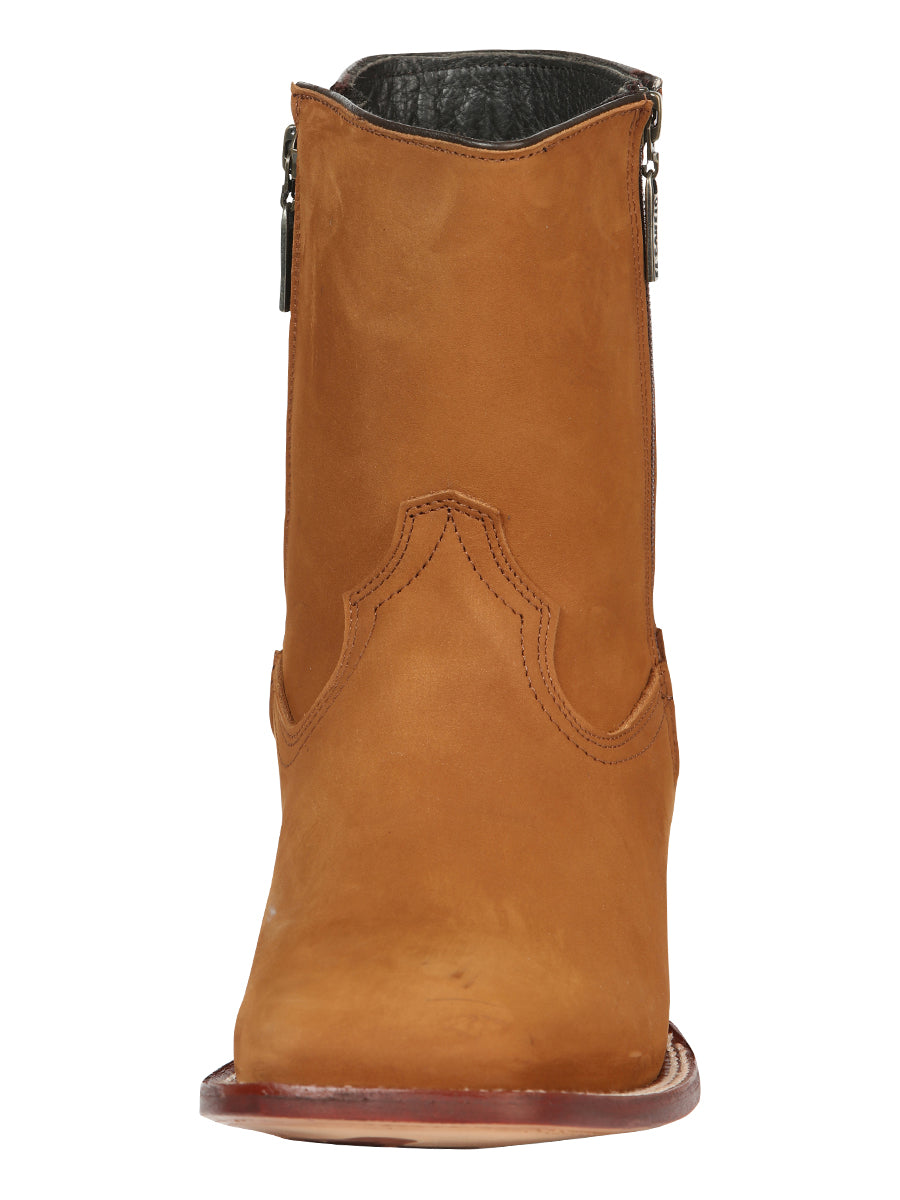 El Canelo Men’s Square Toe Ankle Boots - Nubuck Taupe 45215
