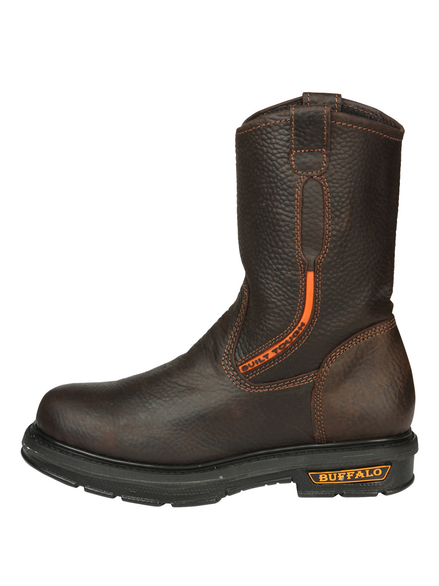 Buffalo & Bull Men’s Work Boots with Steel Toe- Bovine Leather - Rino Moka 45260