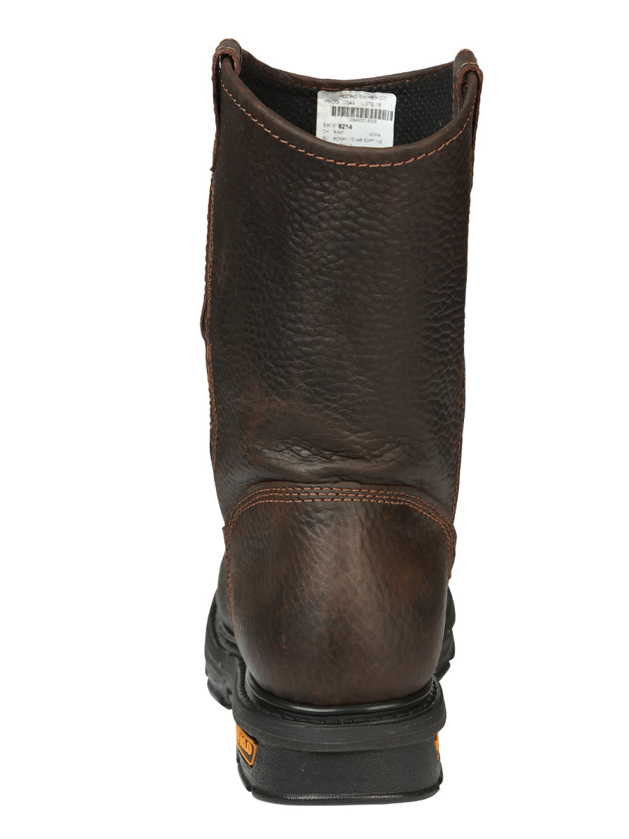 Buffalo & Bull Men’s Work Boots with Steel Toe- Bovine Leather - Rino Moka 45260
