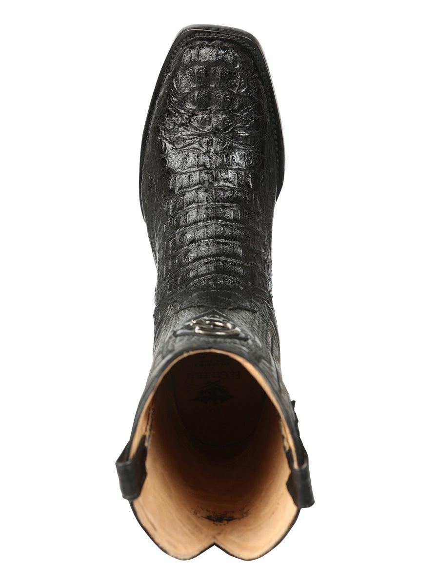 El General Men's Exotic Caiman Hornback Cowboy Boots - Black 45521