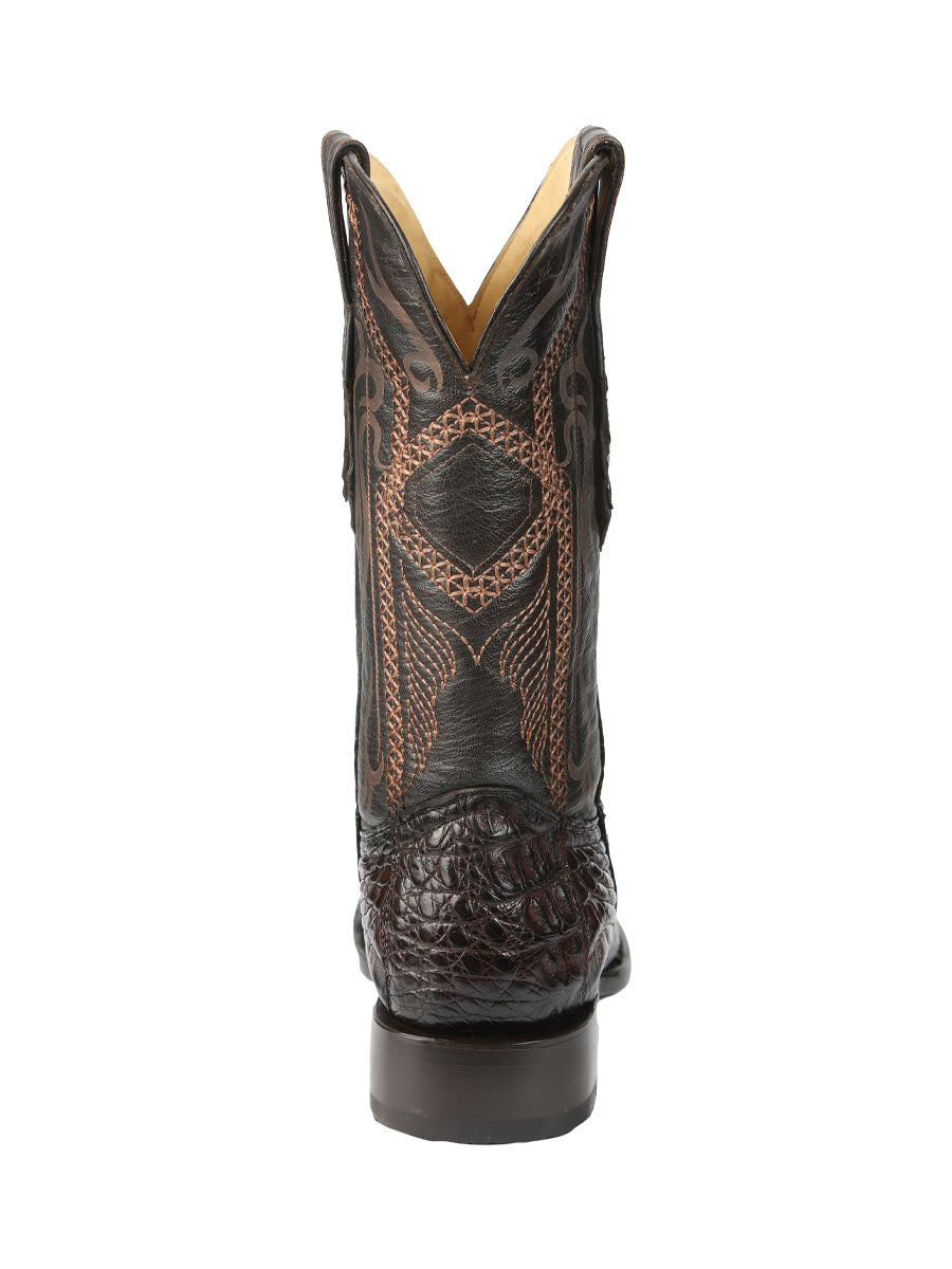 El General Men's Exotic Caiman Horbback Cowboy Boots - Brown 45522