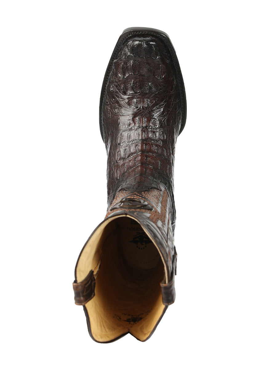 El General Men's Exotic Caiman Horbback Cowboy Boots - Brown 45522