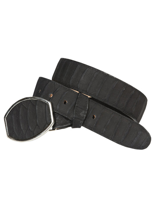 El General Men's Leather Belt - Python Black 45569