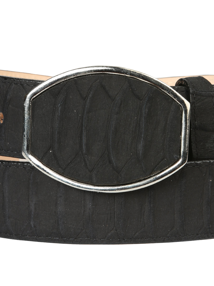 El General Men's Leather Belt - Python Black 45569