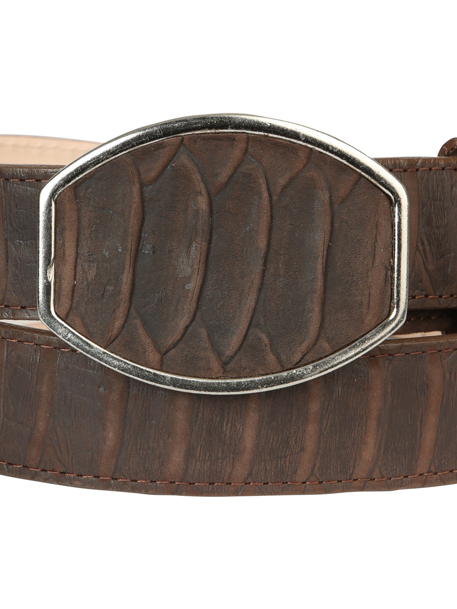 El General Men's Western Cowboy Leather Belt - Python Brown 45570