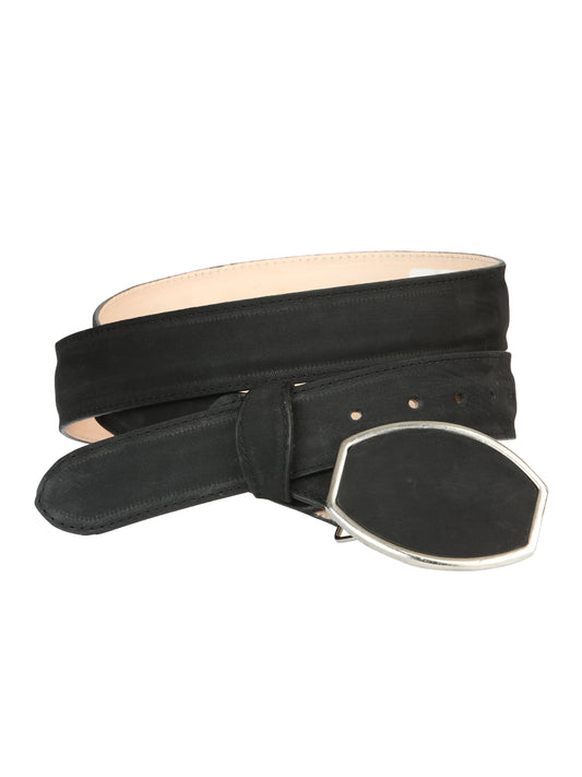 El General Men’s Western Nubuck Black Belt 45575