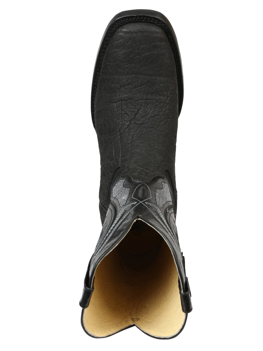 El General Men's Square Toe Western Boots - Black Cuello de Toro 45666