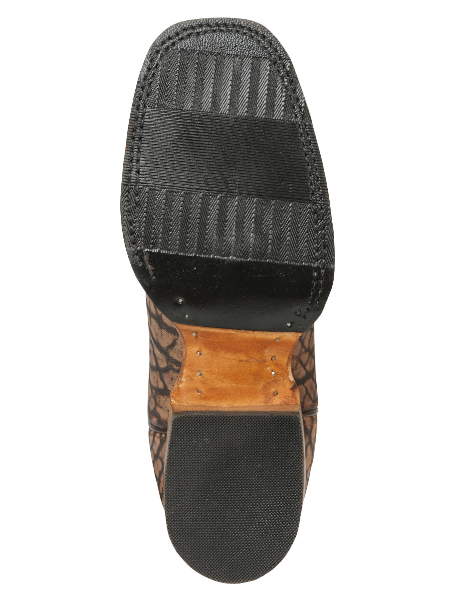 El General Men's Square Toe Cowboy Boot - Sand Cuello de Toro 45667